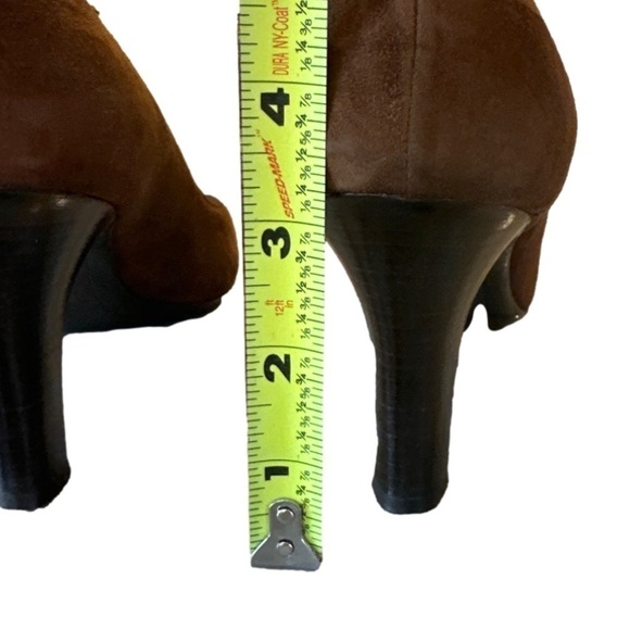 Salvador Ferragamo Vintage Brown Suede Slip on Heels Women’s Pumps Shoes Size 11 - Picture 6 of 7